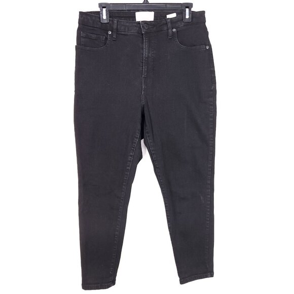 Everlane The Curvy Way-High Rise Skinny Jeans Women's 34 Crop Black Shaping - Picture 1 of 13
